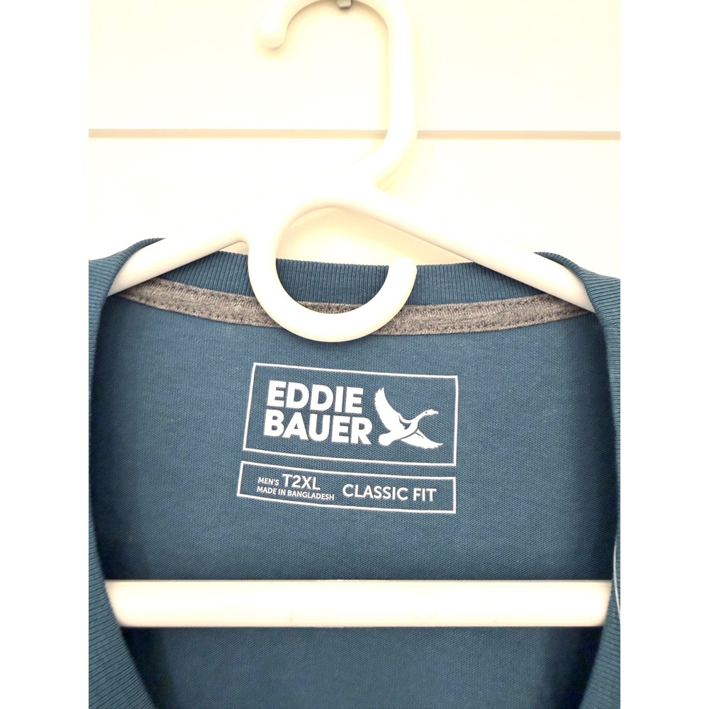 Eddie Bauer Legend Wash Long Sleeve T-Shirt Mens T2XL Tall Sea Blue 2539 NEW - Picture 6 of 8